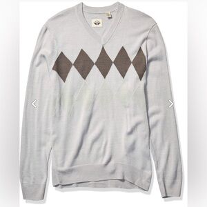 Dockers Men's Long Sleeve V-Neck Sweater Argyle Size Small